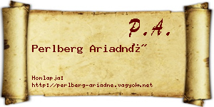 Perlberg Ariadné névjegykártya